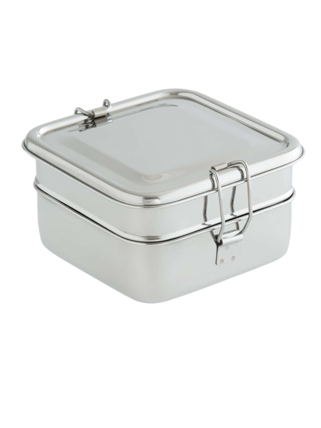 Stainless Steel Traditional Tiffin Box, Lunch Box 2 Containers  School/Office